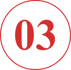 Red number three on black circle background